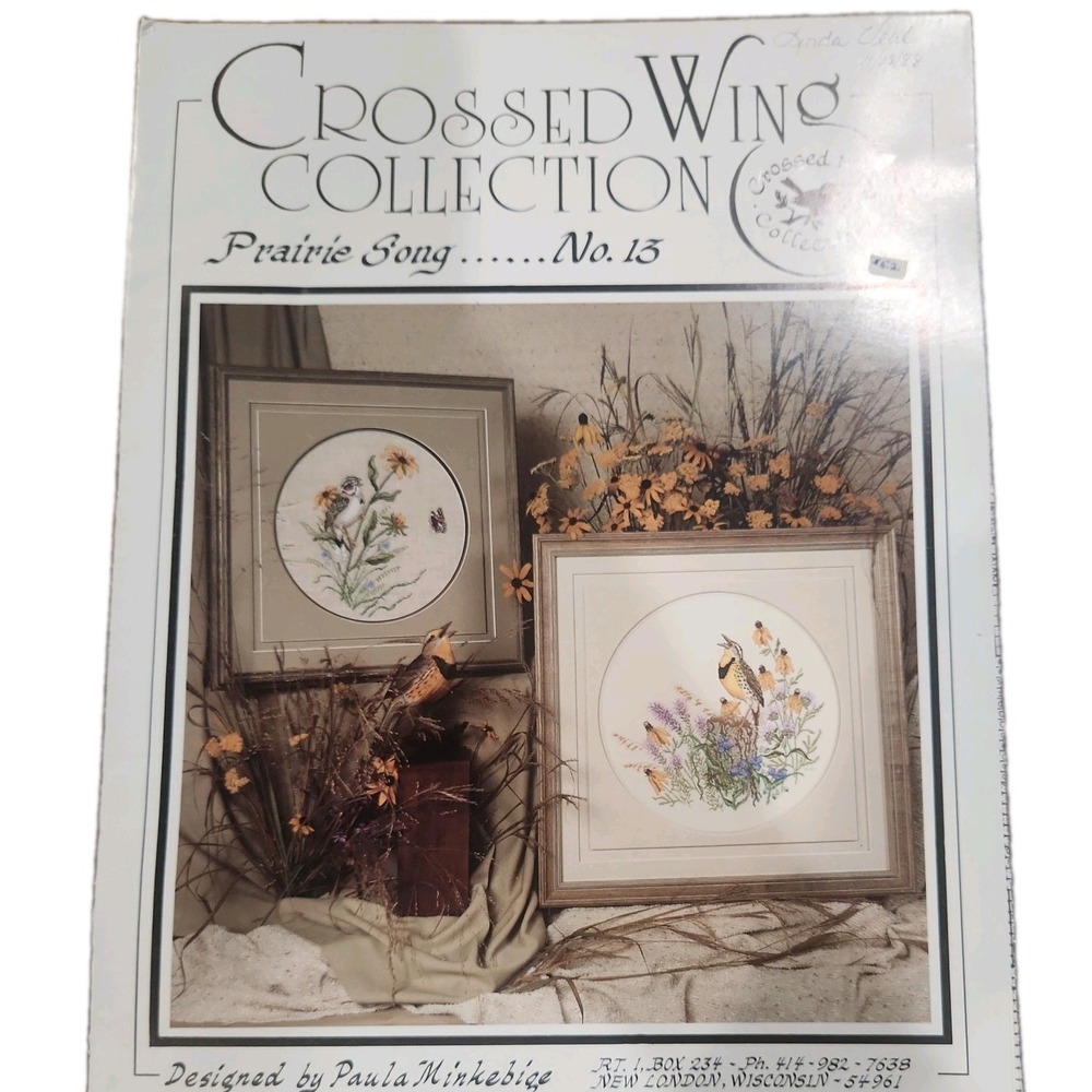 Lark Sparrow+ Birds Flowers Cross stitch patterns/ Wing Collec/Prairie Song #13